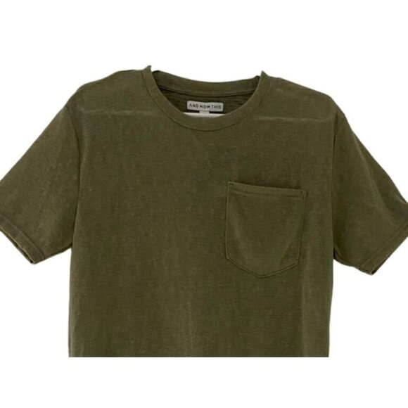 AND NOW THIS, short-sleeved pullover, for men, green, polyester, size S. - Picture 2 of 5